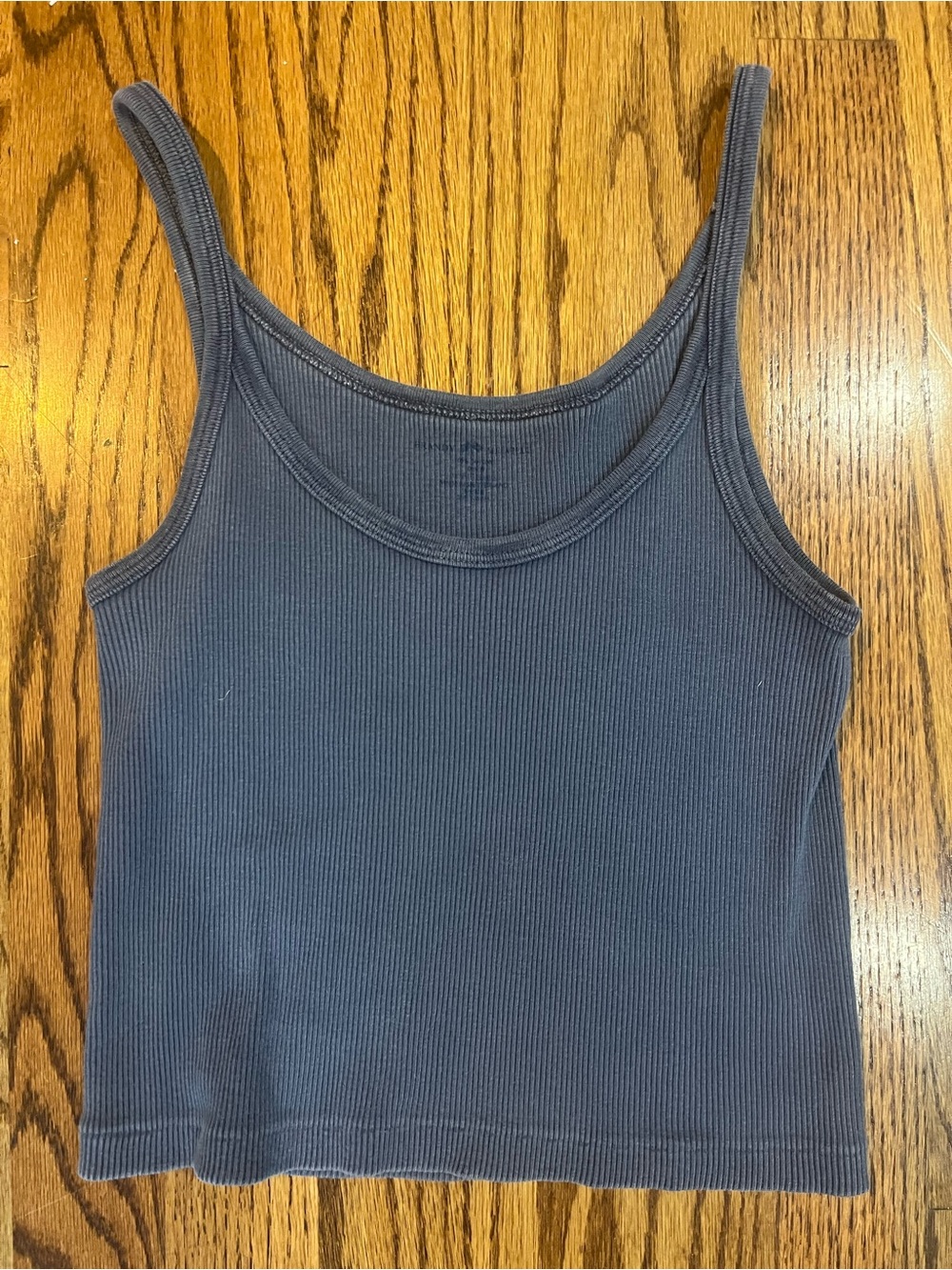 Brandy Melville Charcoal Ribbed Crop Tank Top